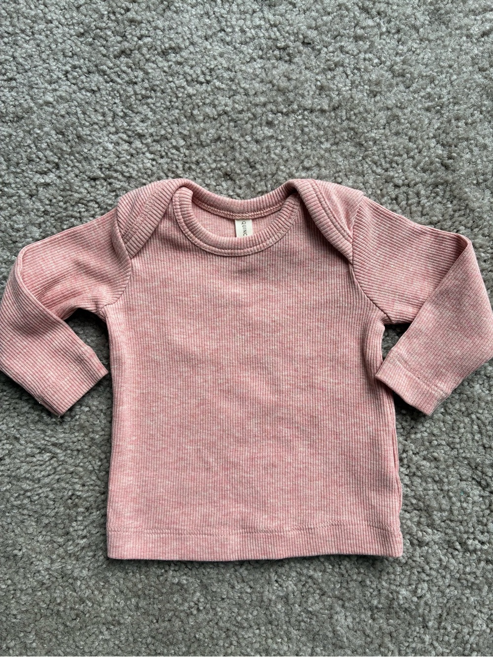 Quincy Mae Pink Ribbed Long-Sleeve Baby Tee